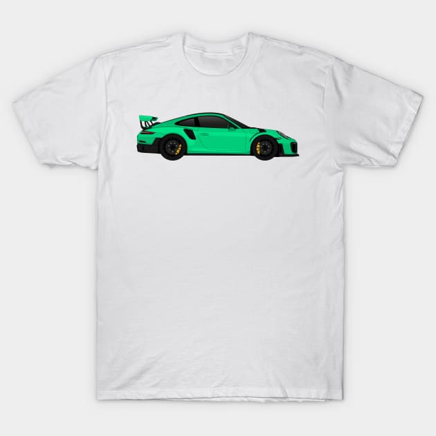 GT2RS Side Mint-Green T-Shirt by VENZ0LIC